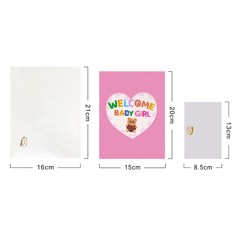 Bundle of Joy Welcome Baby Girl 3D Pop Up Greeting Card