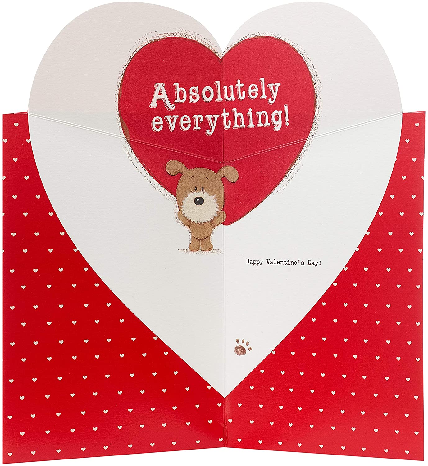 3D One I Love Pop Up Cute Lots of Woof Dog Valentine's Day Card
