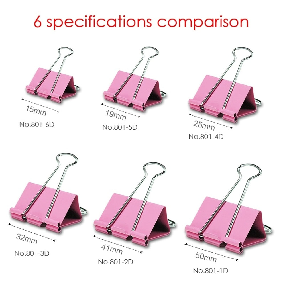 Pack of 60 15mm Assorted Colour Fold Back Binder Clips
