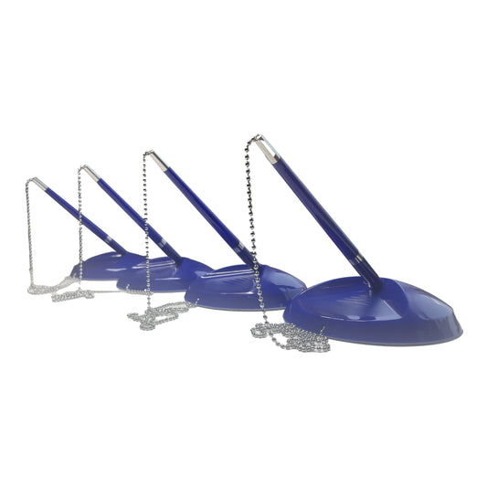 Pack of 4 Blue Reception Counter Pens on Chain