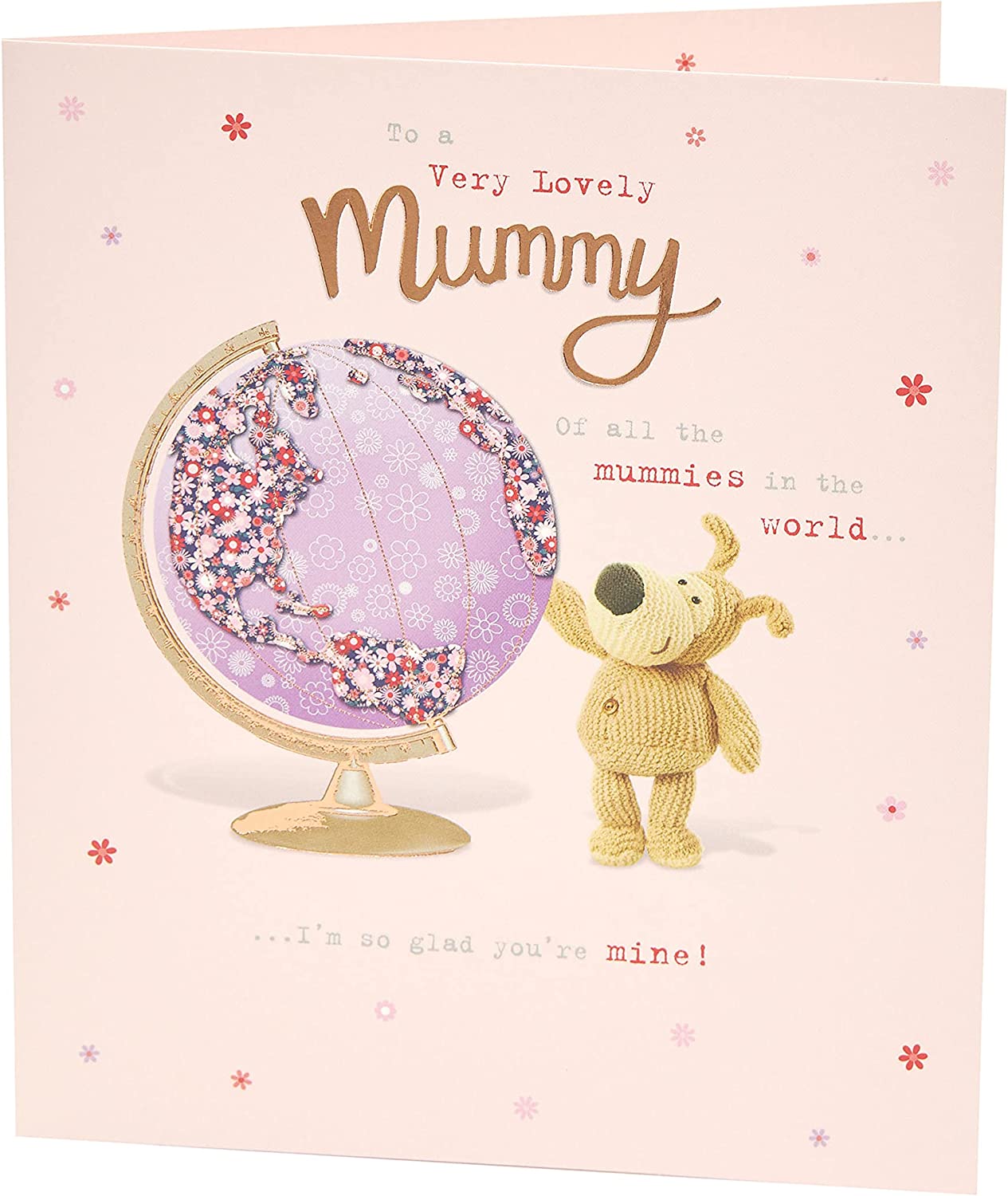 Boofle Sweet Design And Big World Globe Mummy Birthday Card
