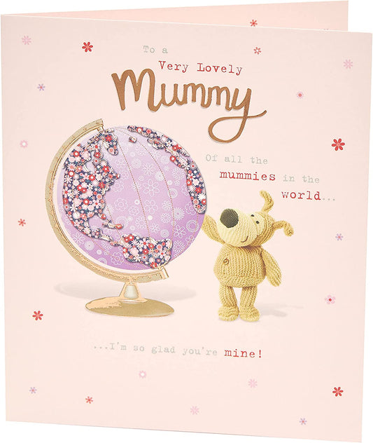 Boofle Sweet Design And Big World Globe Mummy Birthday Card