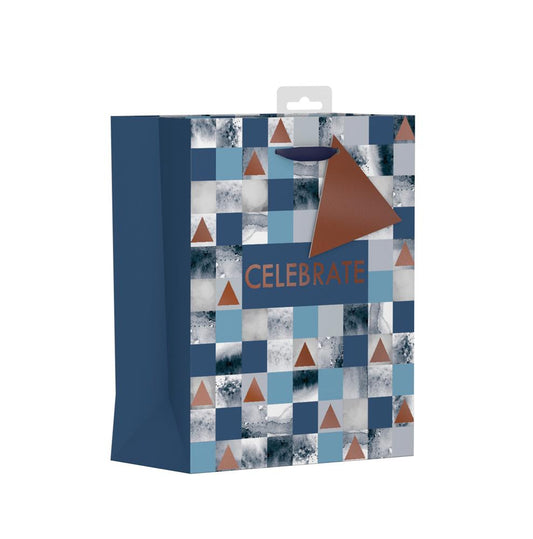Pack of 12 Geometric Celebrations Design Medium Gift Bags