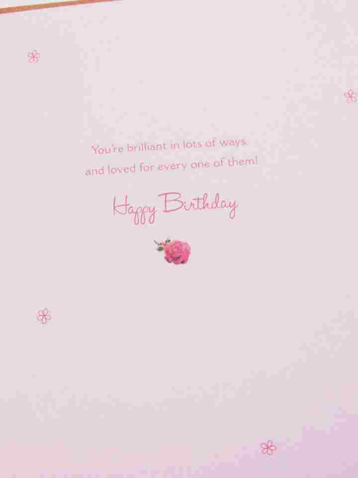 Granddaughter Birthday Card Girl in Pink Dress with Bird