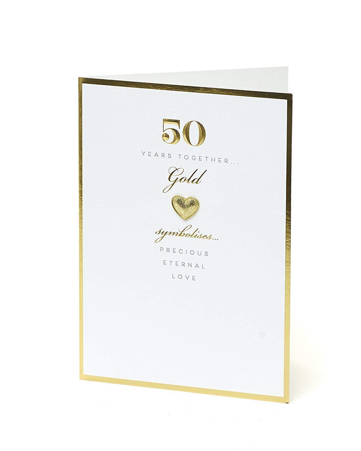 50th Anniversary Milestone Greetings Card Gold 50 Years Together