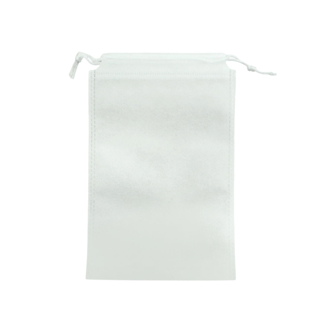 Pack of 25 White Coloured 25x16cm Non-Woven Drawstring Bags