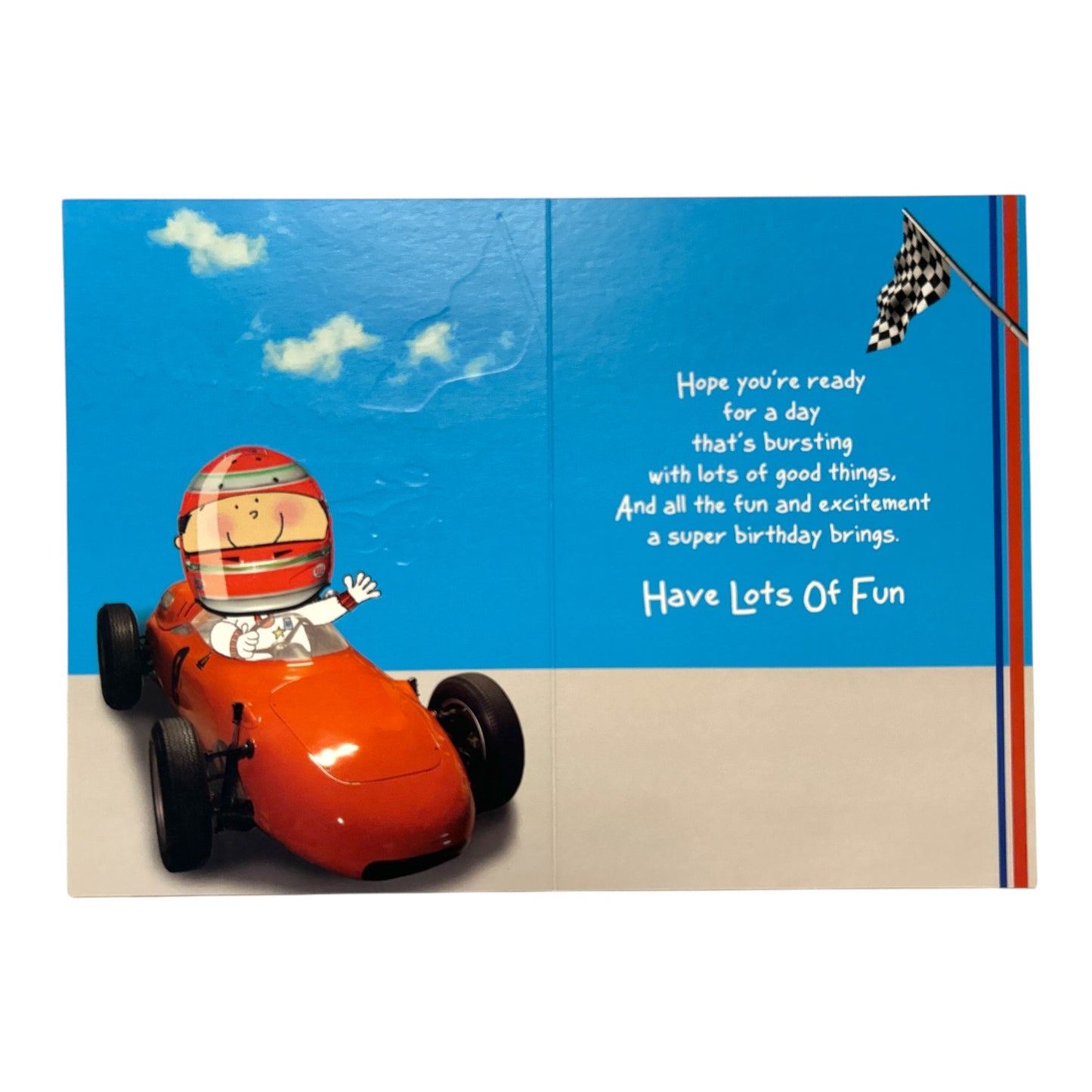 Age 7 Male Juvenile Racing Car Design Birthday Card