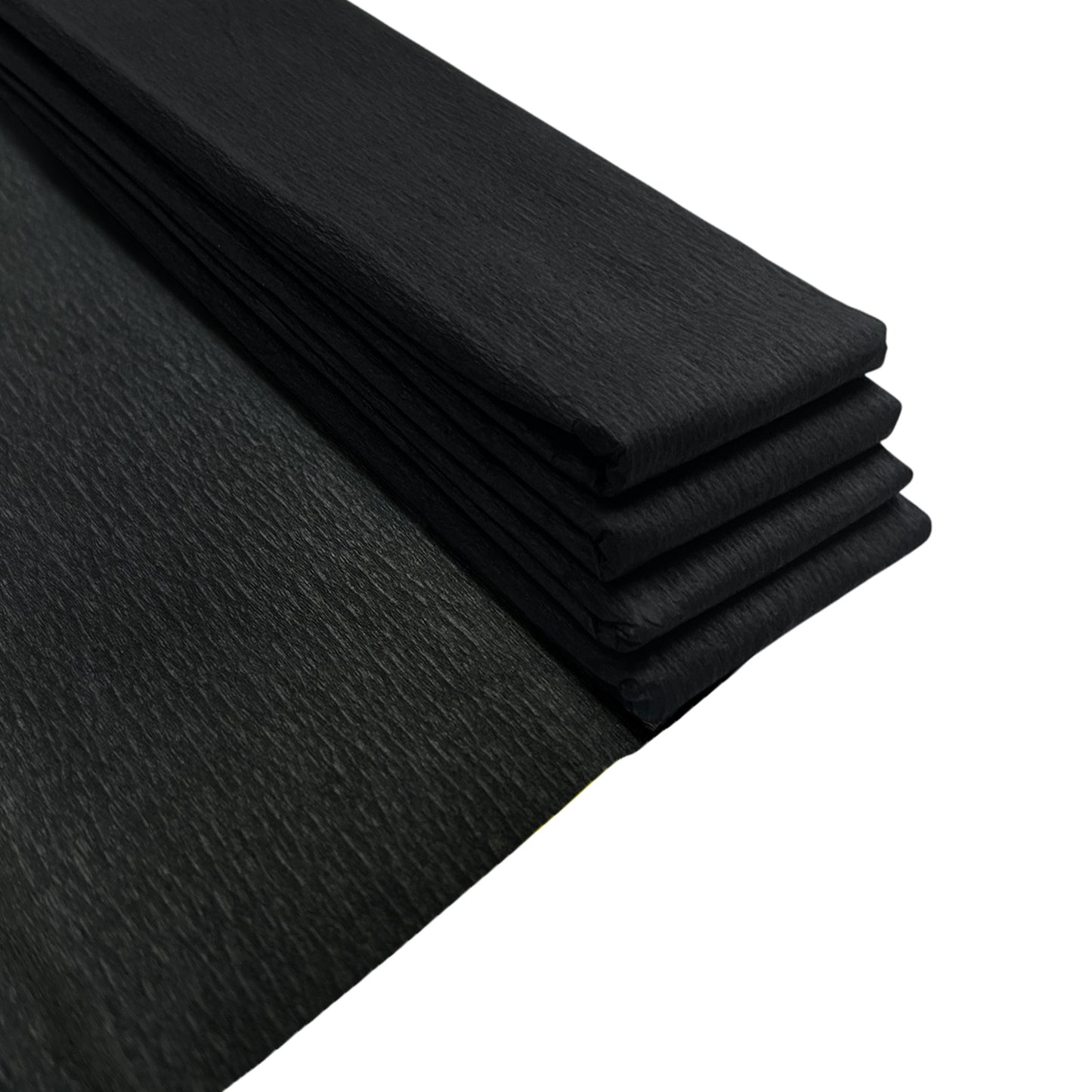 Pack of 20 Black Crepe Paper Sheets 50cm x 2m 17GSM 35% Stretch Craft Paper