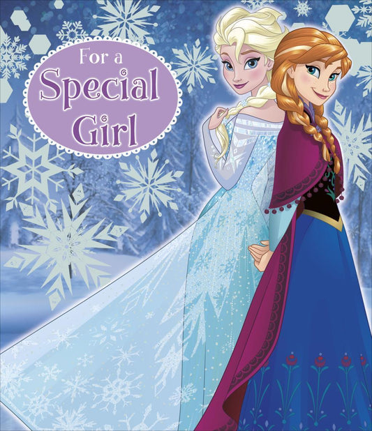 For A Special Girl Frozen Anna And Elsa Christmas Card