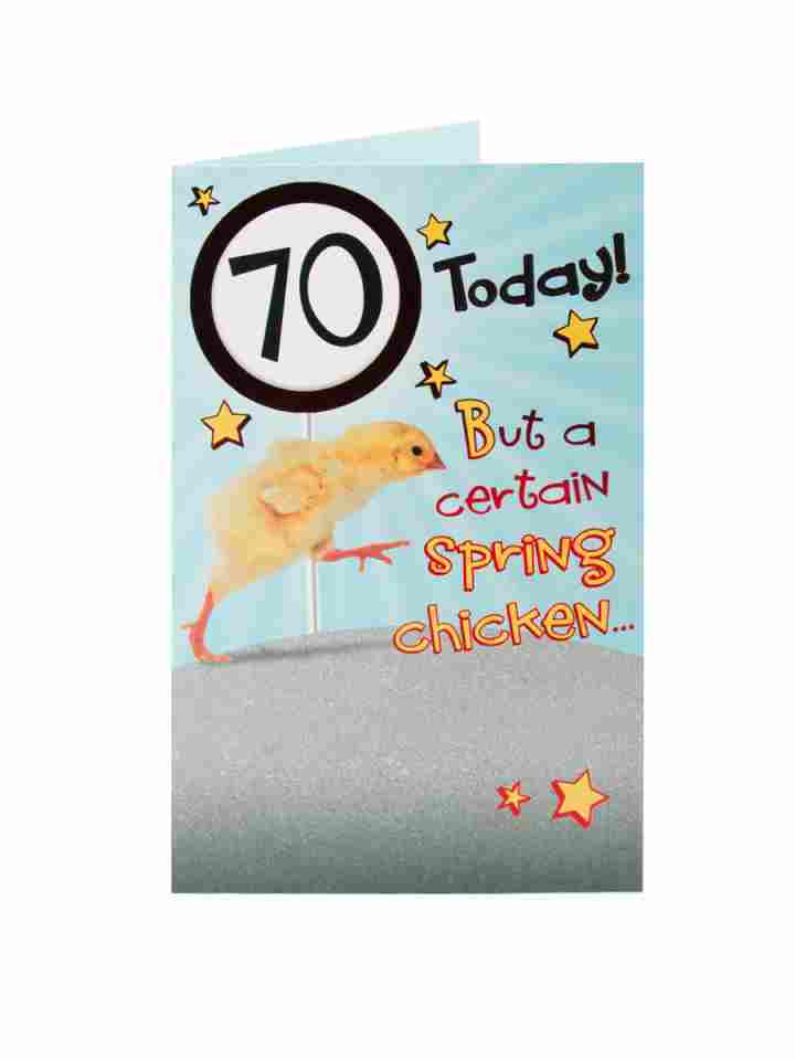 70 Spring Chicken Birthday Card Funny