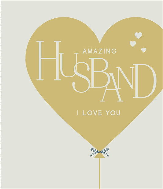 Amazing Husband Heart Design Wedding Anniversary Card 