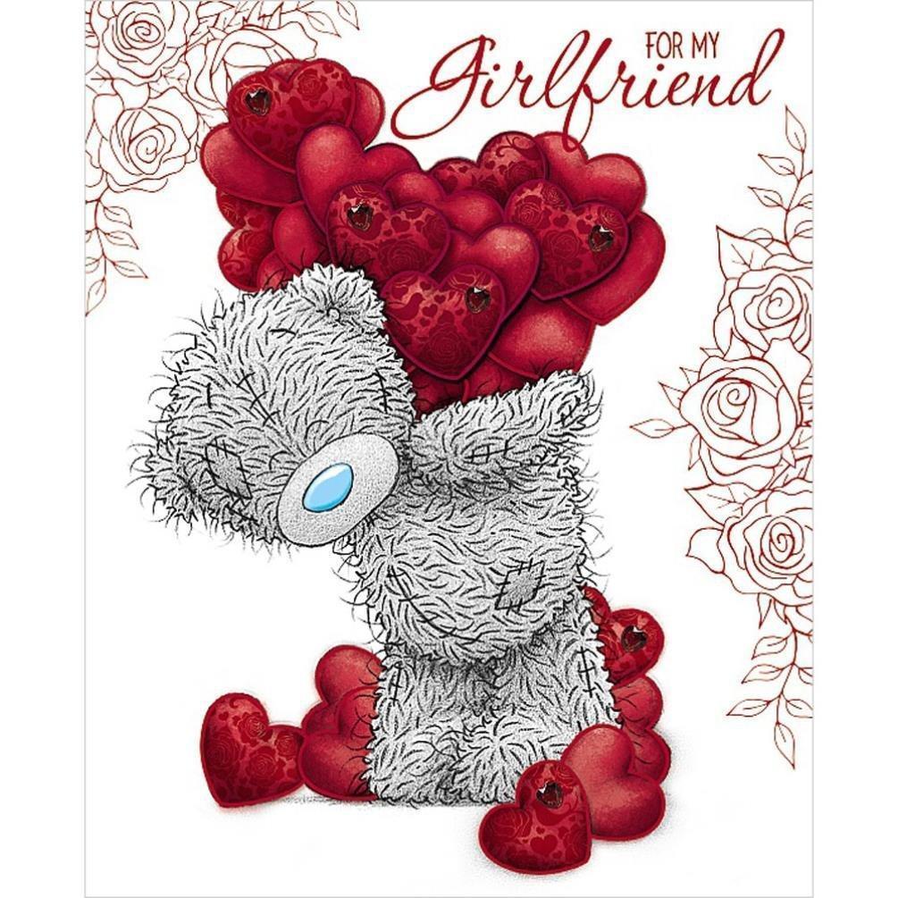 For My Girlfriend Me To You Handmade Heart Bouquet Luxury Valentine's Day Card
