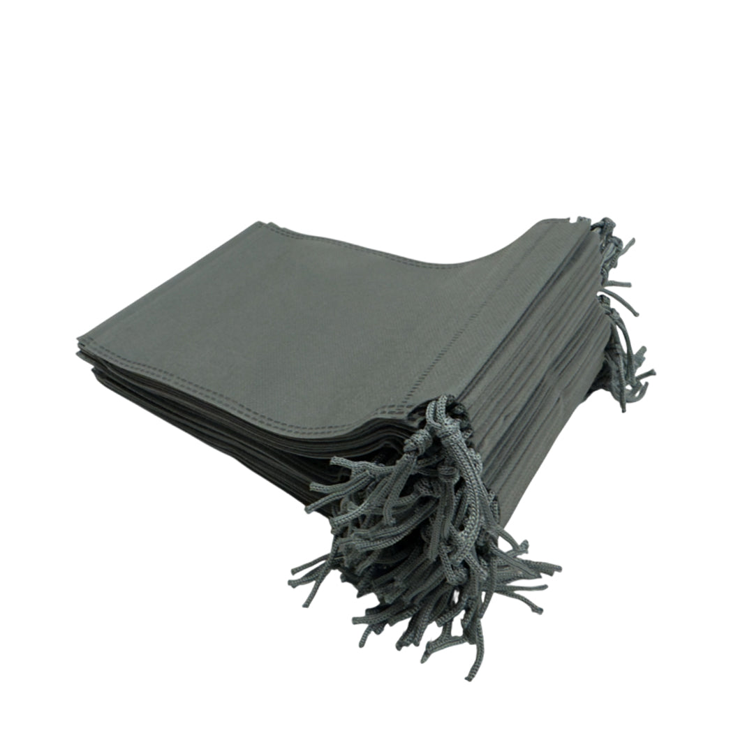 Pack of 50 Grey Coloured 27x20cm Non-Woven Drawstring Bags
