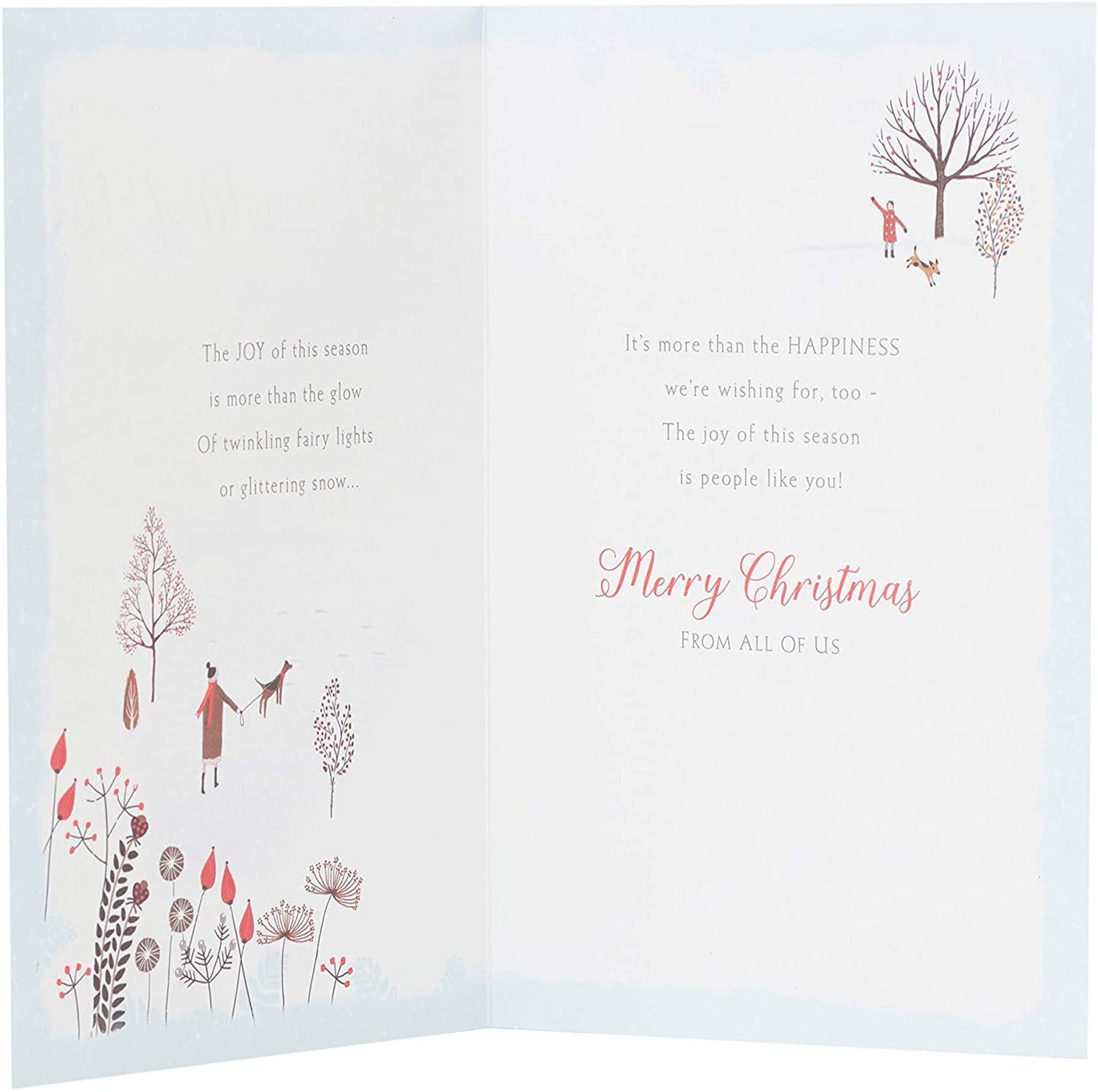 From All of Us Christmas Wishes Beautiful Winter Scene Design Christmas Card