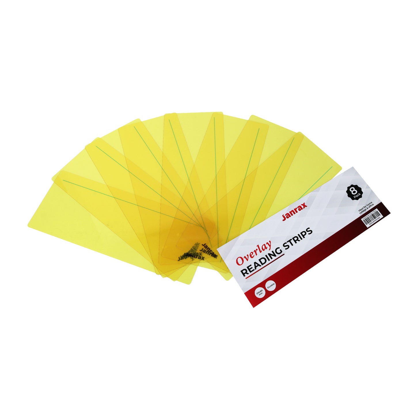 Pack of 24 Yellow 210x80mm Dyslexia Overlay Reading Strips – PET Material, Rounded Corners