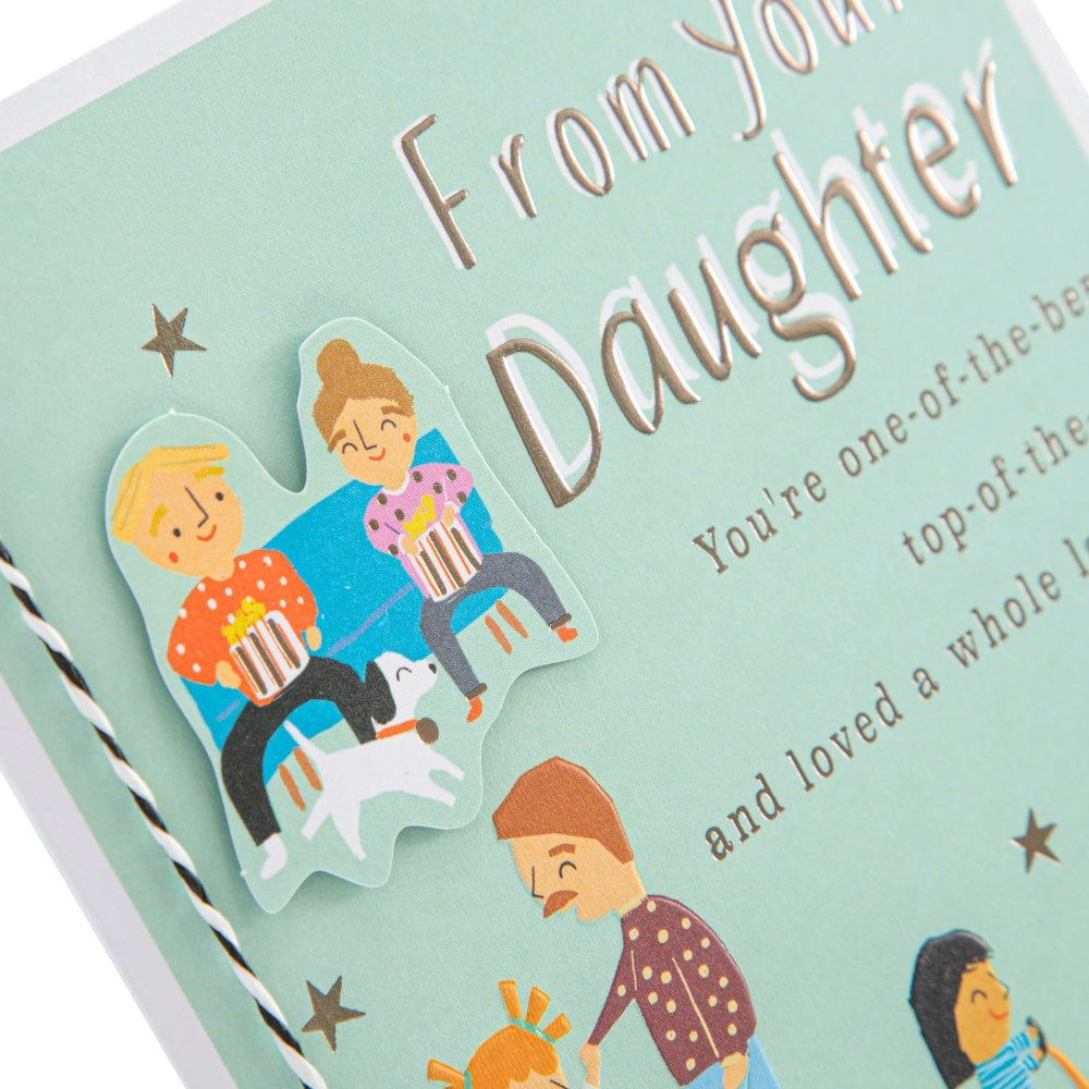 Contemporary Illustrated Design with 3D Add On from Daughter Father's Day Card