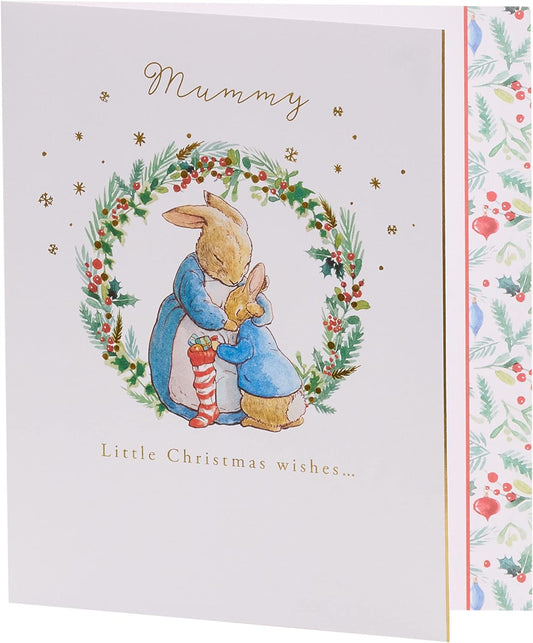 Mummy Christmas Card Adorable Peter Rabbit Design 