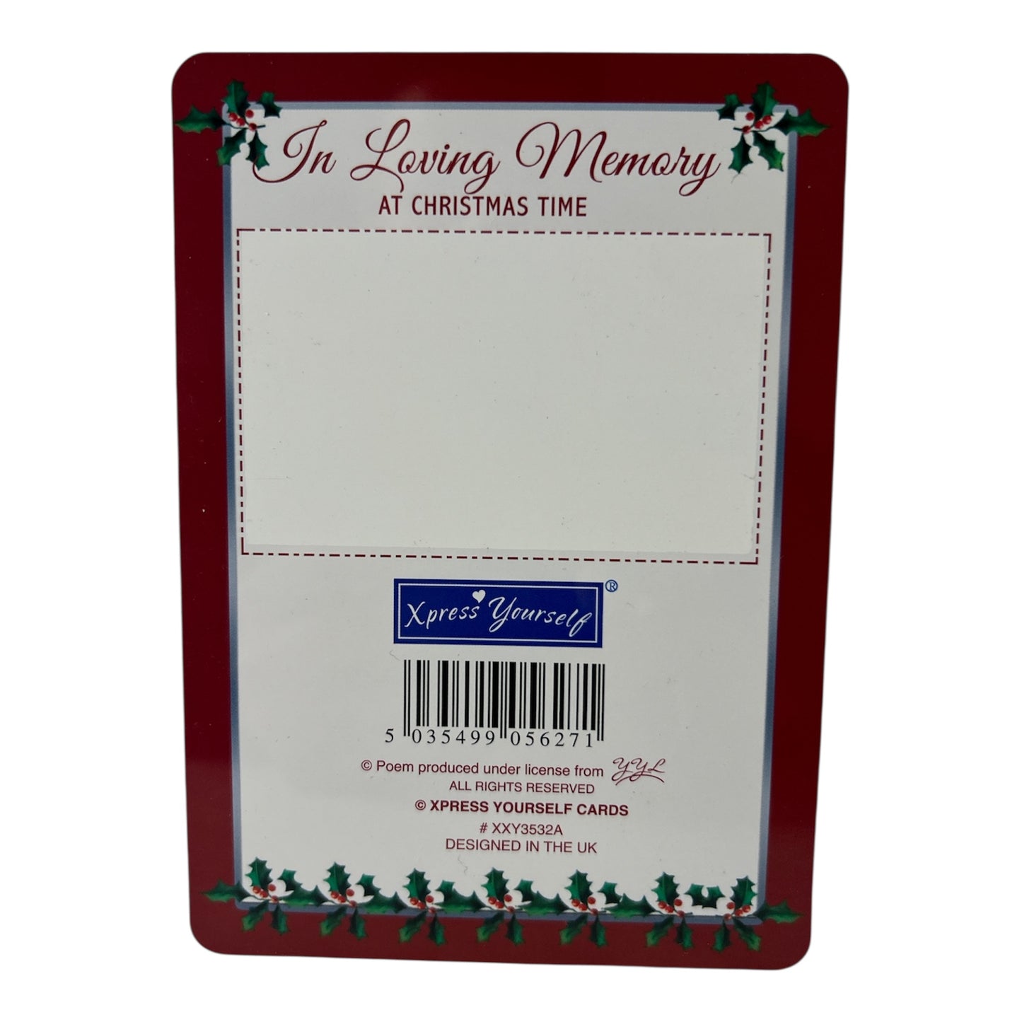 Missing You Dearly at Christmas Graveside Keepsake Card