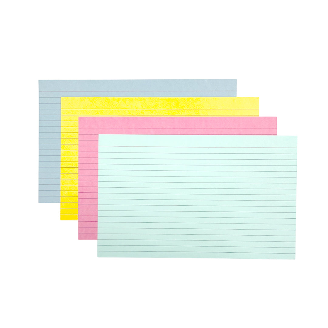 Pack of 1200 Assorted Colour Ruled 8x5" Record Cards – Lined Study Index Cards for Notes, Revision