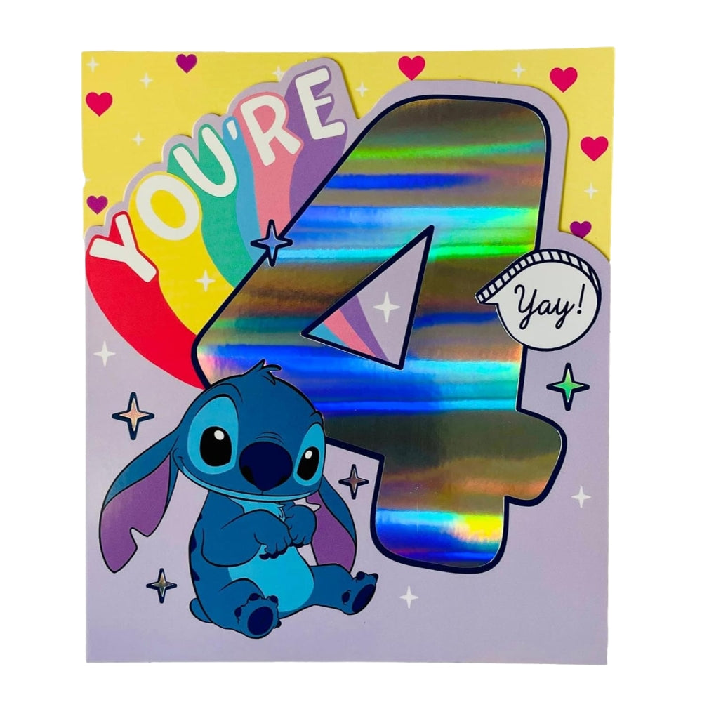 Unique Stitch Design For Girls 4th Birthday Card