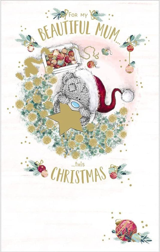 Bear with Star Beautiful Mum Christmas Card
