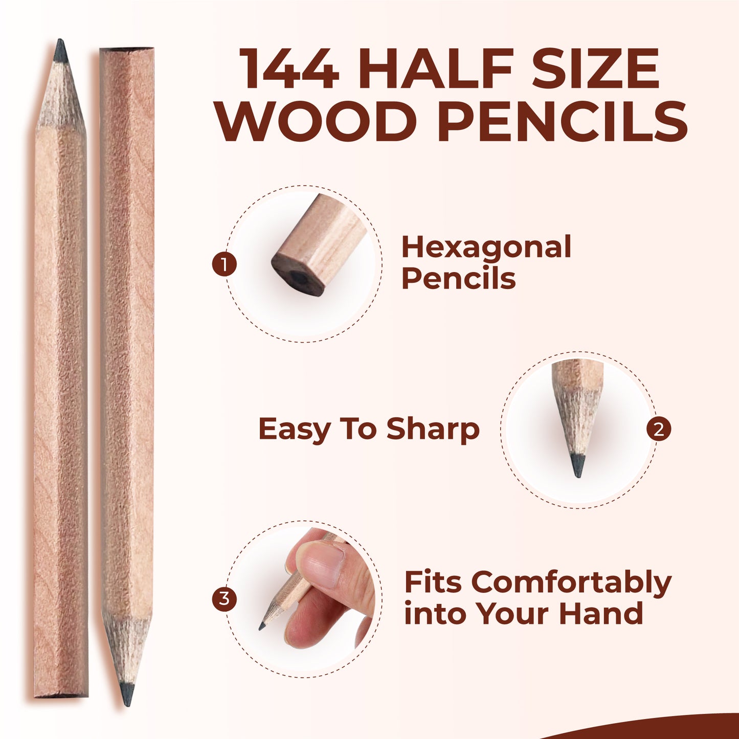 Pack of 432 Half Size Wood Pencils by Janrax - Golf School Office Small