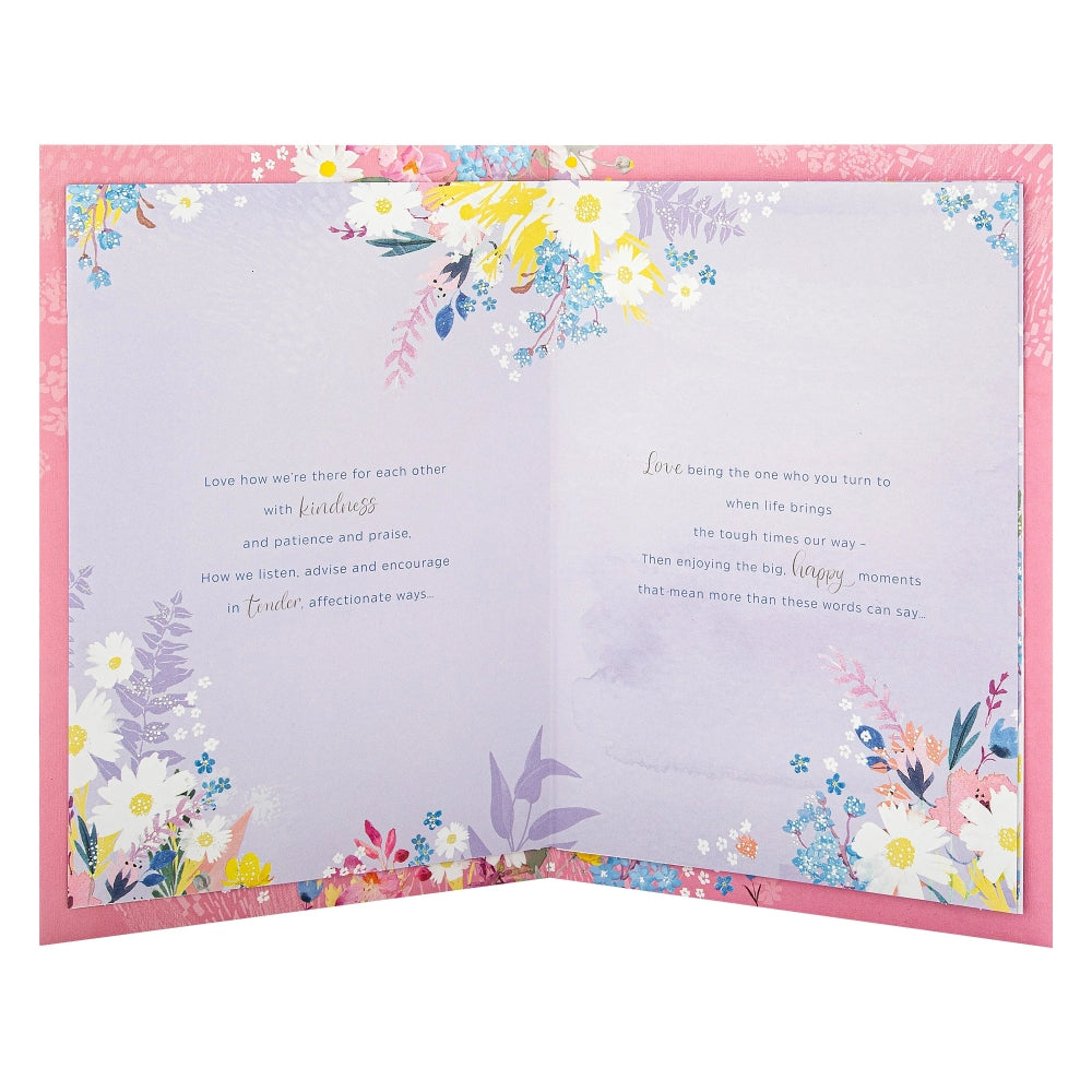 Pink Florals Design & Heartfelt Verse One I Love Birthday Card
