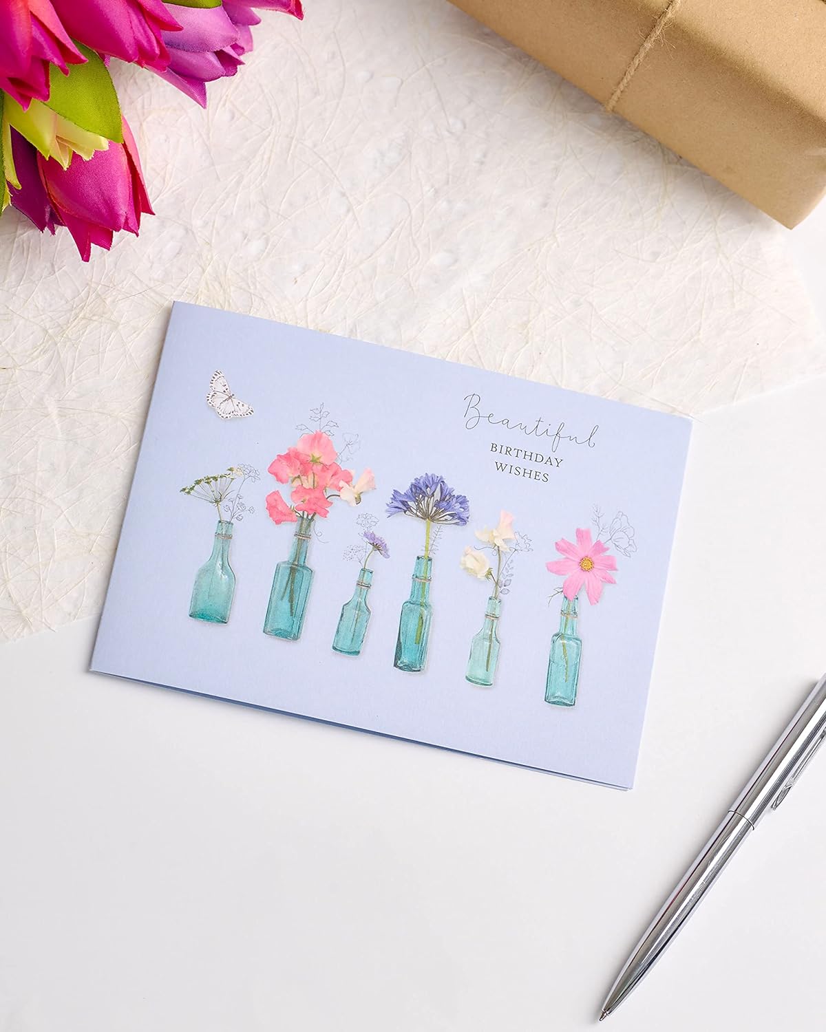 Cute Floral Design Birthday Card for Her/Friend (Pack of 6)