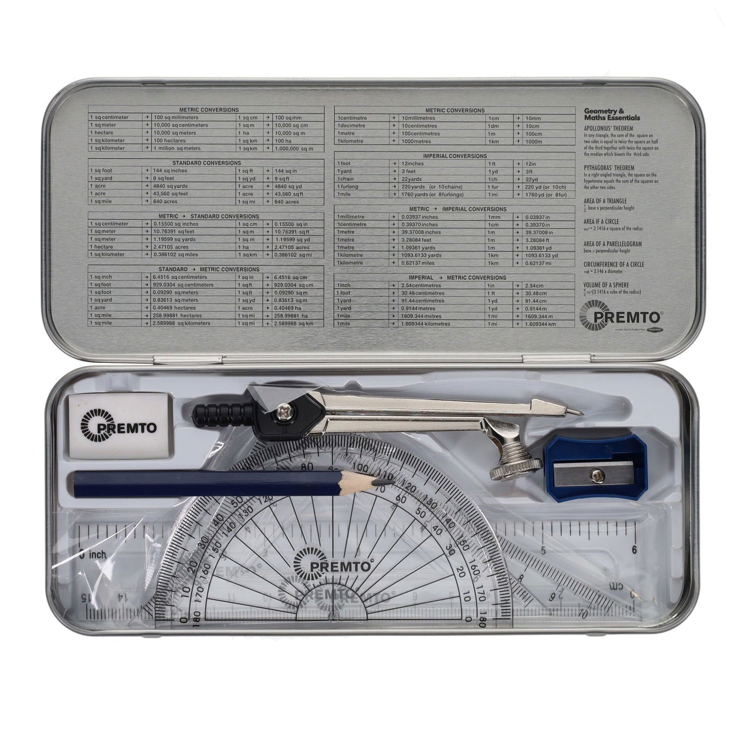 9 piece Admiral Blue Maths Set By Premto