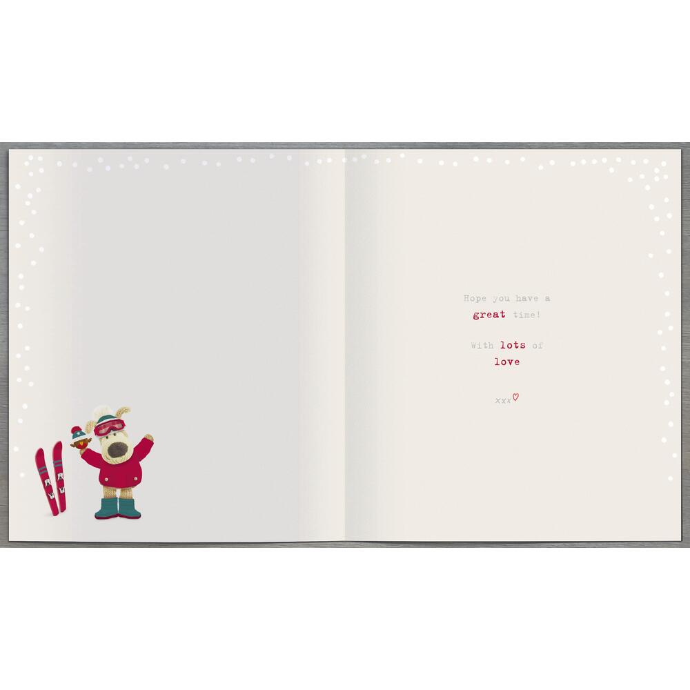 Boofle with Snow Boots and Skies Brother Christmas Card
