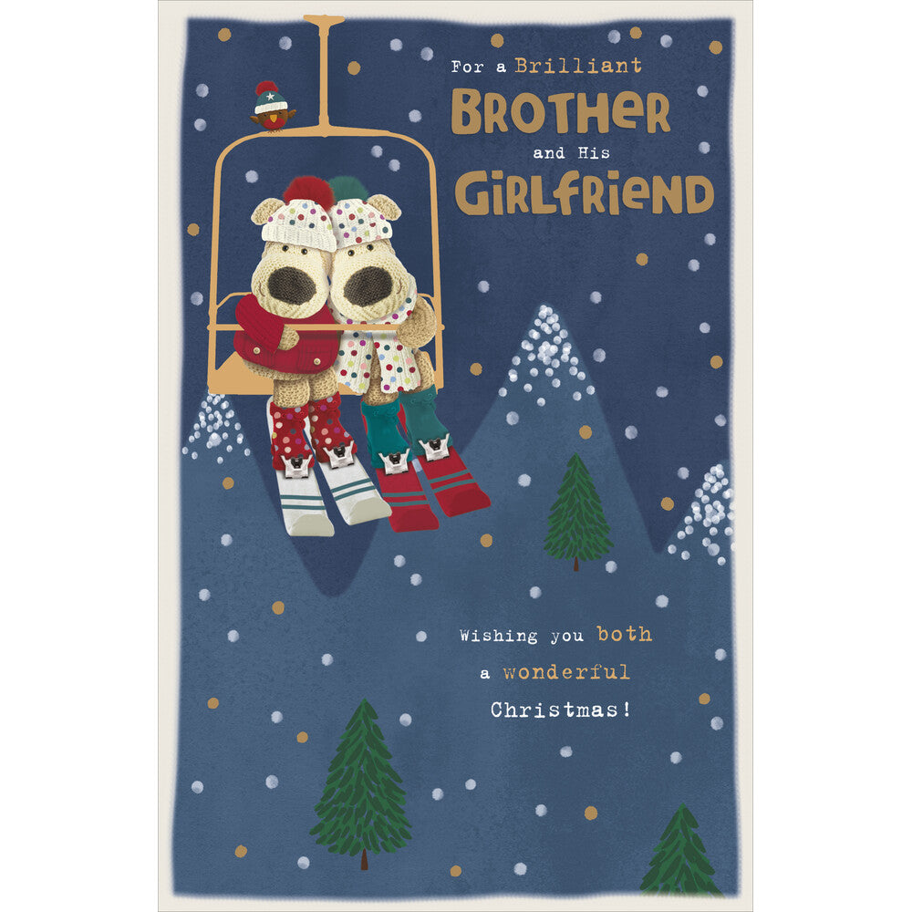 Boofles Sat On Swing Brother and His Girlfriend Christmas Card