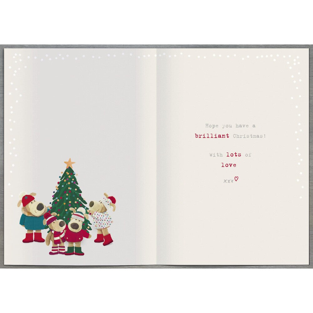 Boofles Holding Xmas Tree Cousins Christmas Card