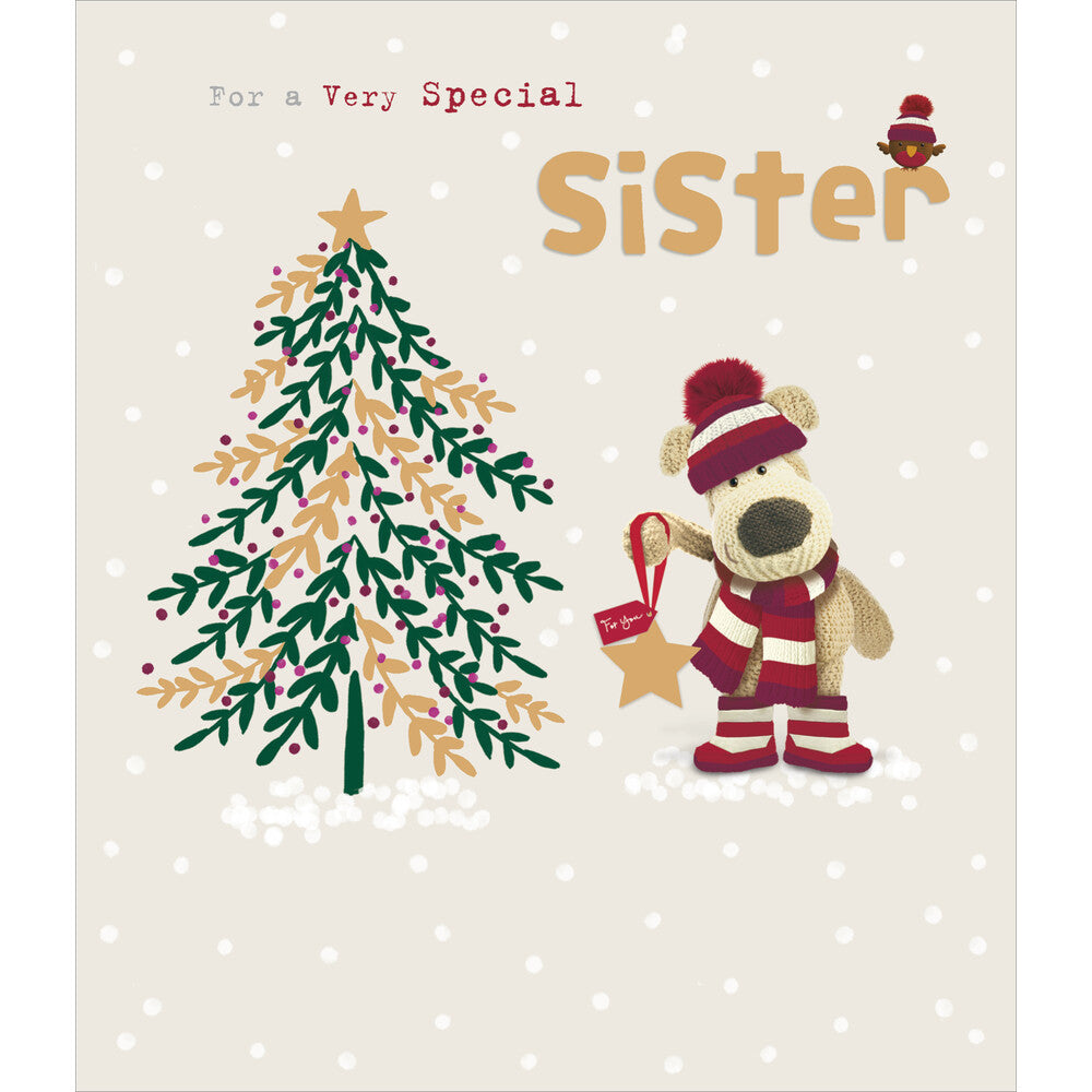 Boofle Holding Star Sister Christmas Card