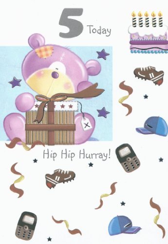 5 Today Hip Hip Hurray Happy Birthday Card