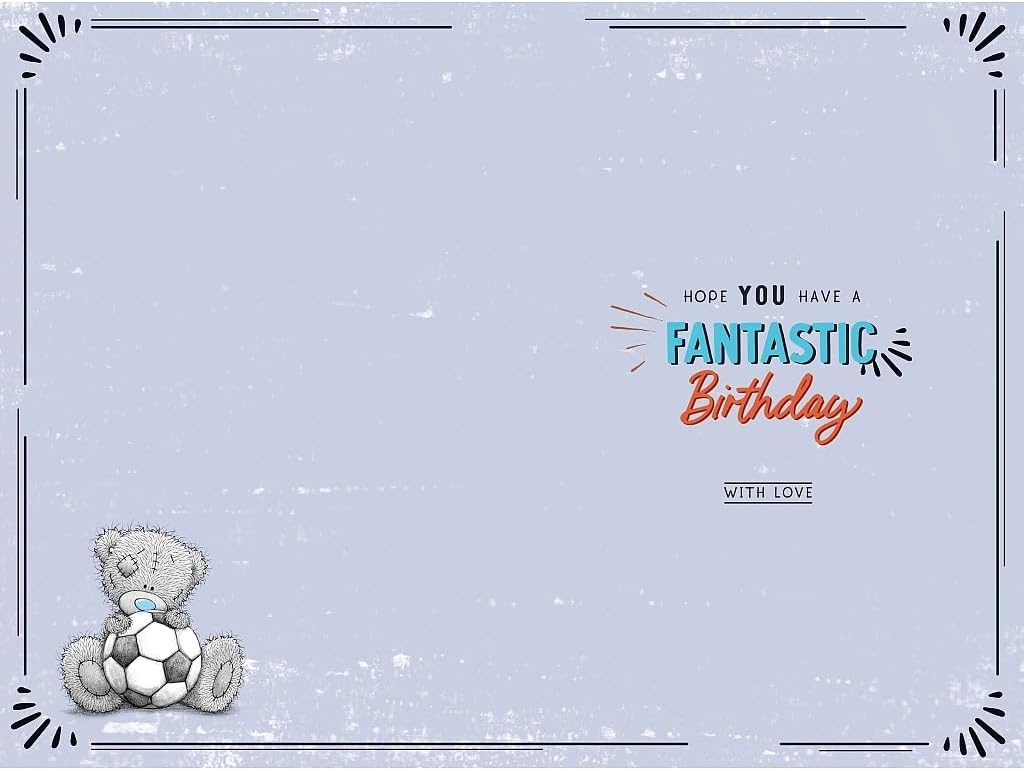 Bear With Football Super Daddy Happy Birthday Card