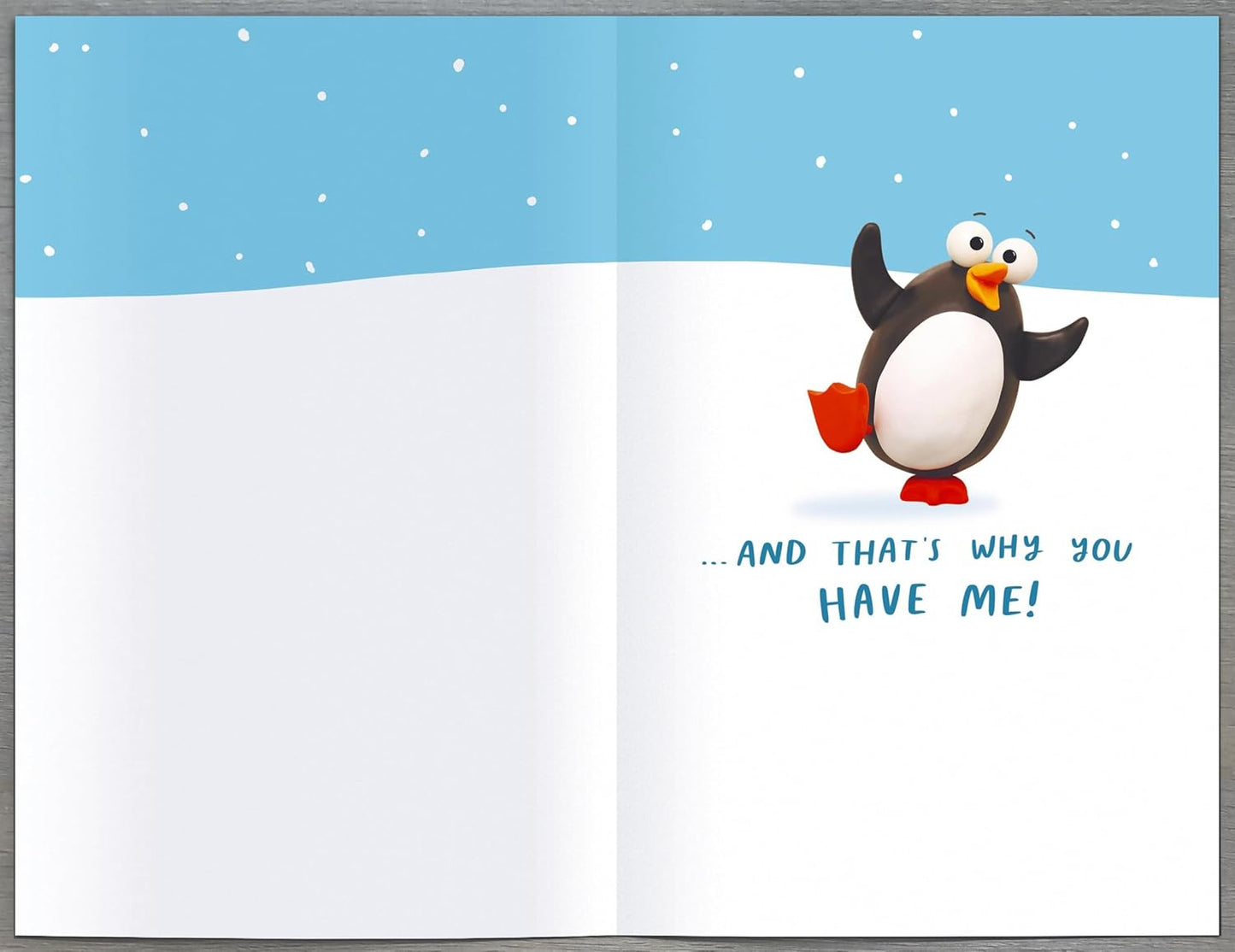 Crackers Funny Penguin Design Mum and Dad Christmas Card