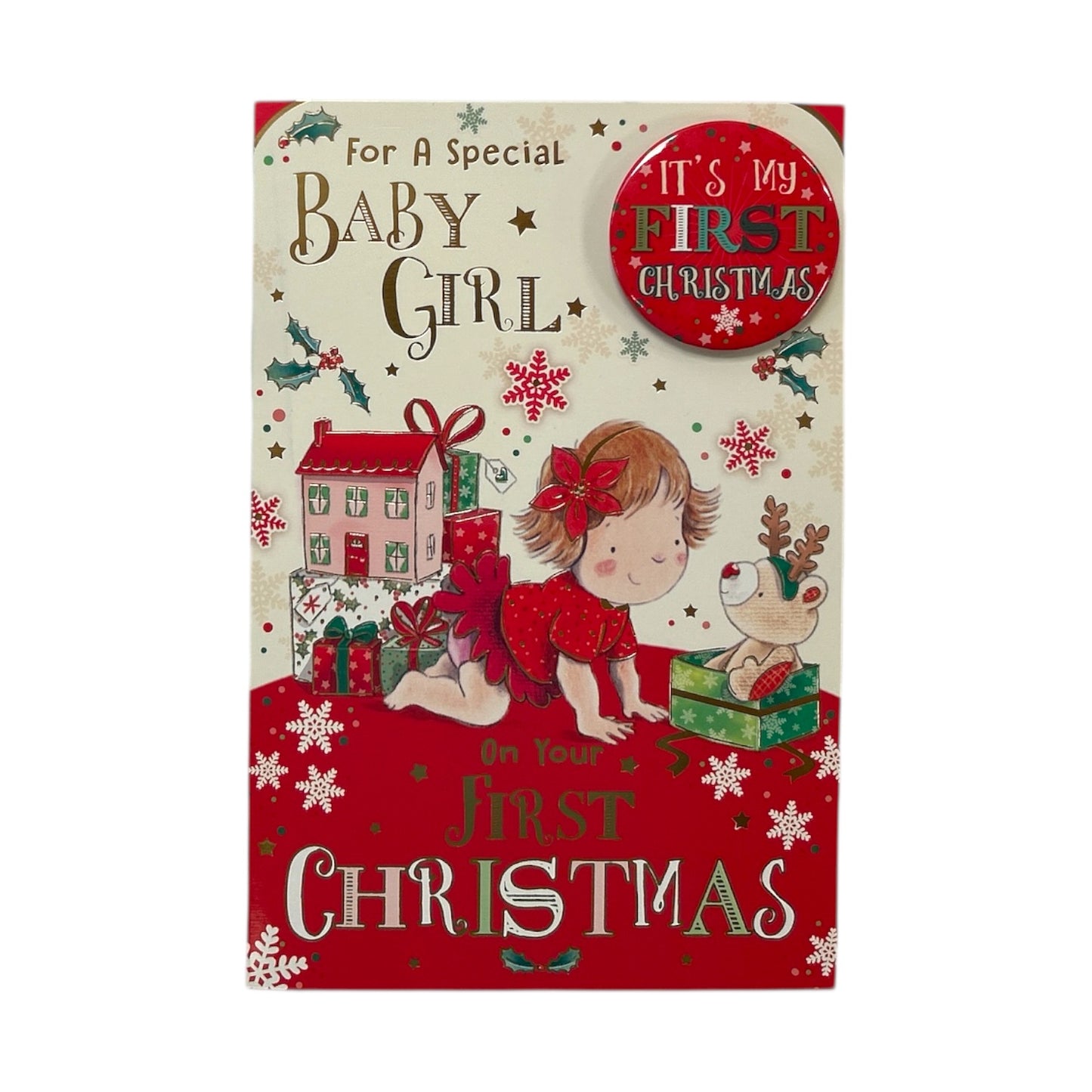 For a Special Baby Girl First Christmas Card
