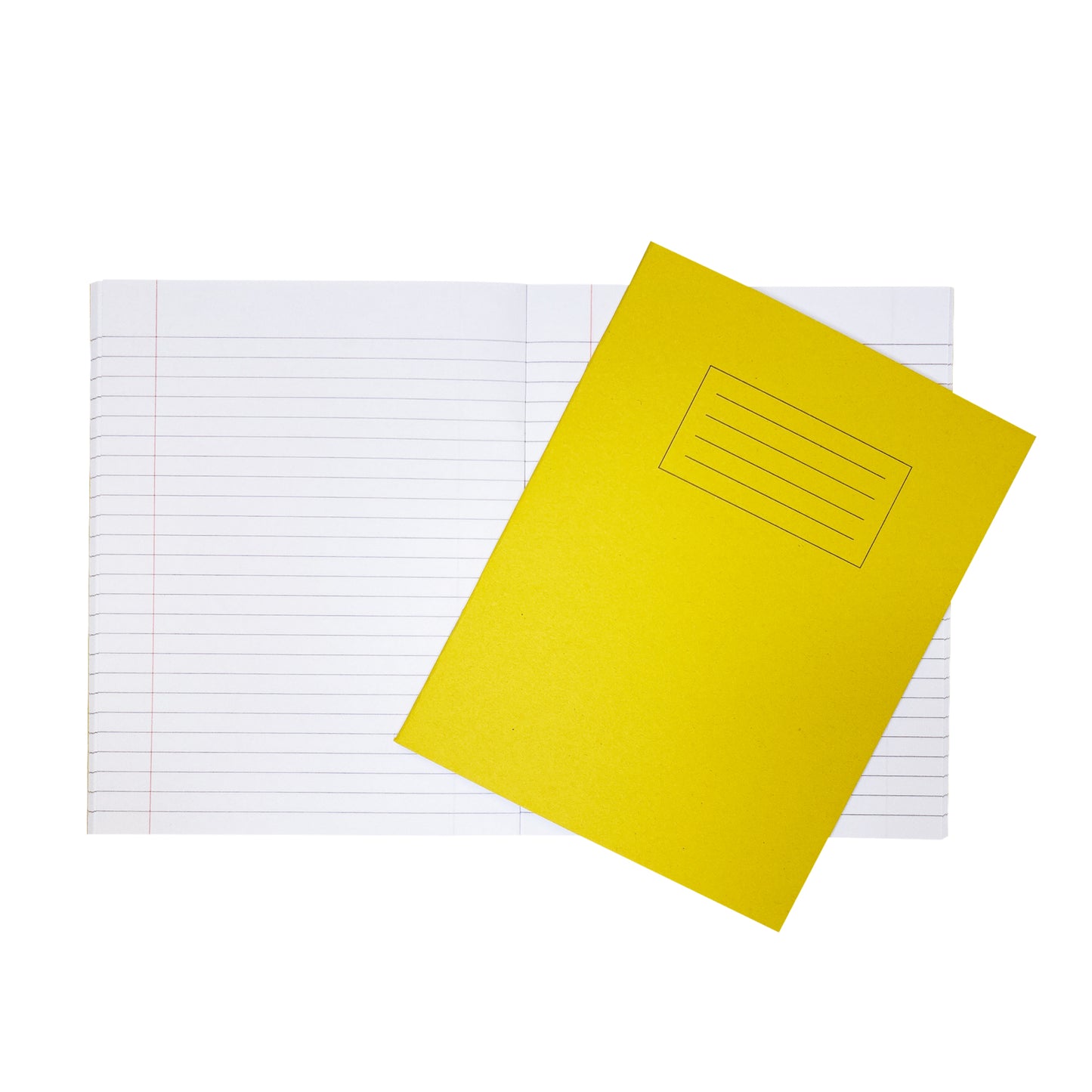 Pack of 10 Janrax 9x7" Yellow 80 Page Feint Ruled with Margin Exercise Books WF Paper with 225gsm Manilla Cover