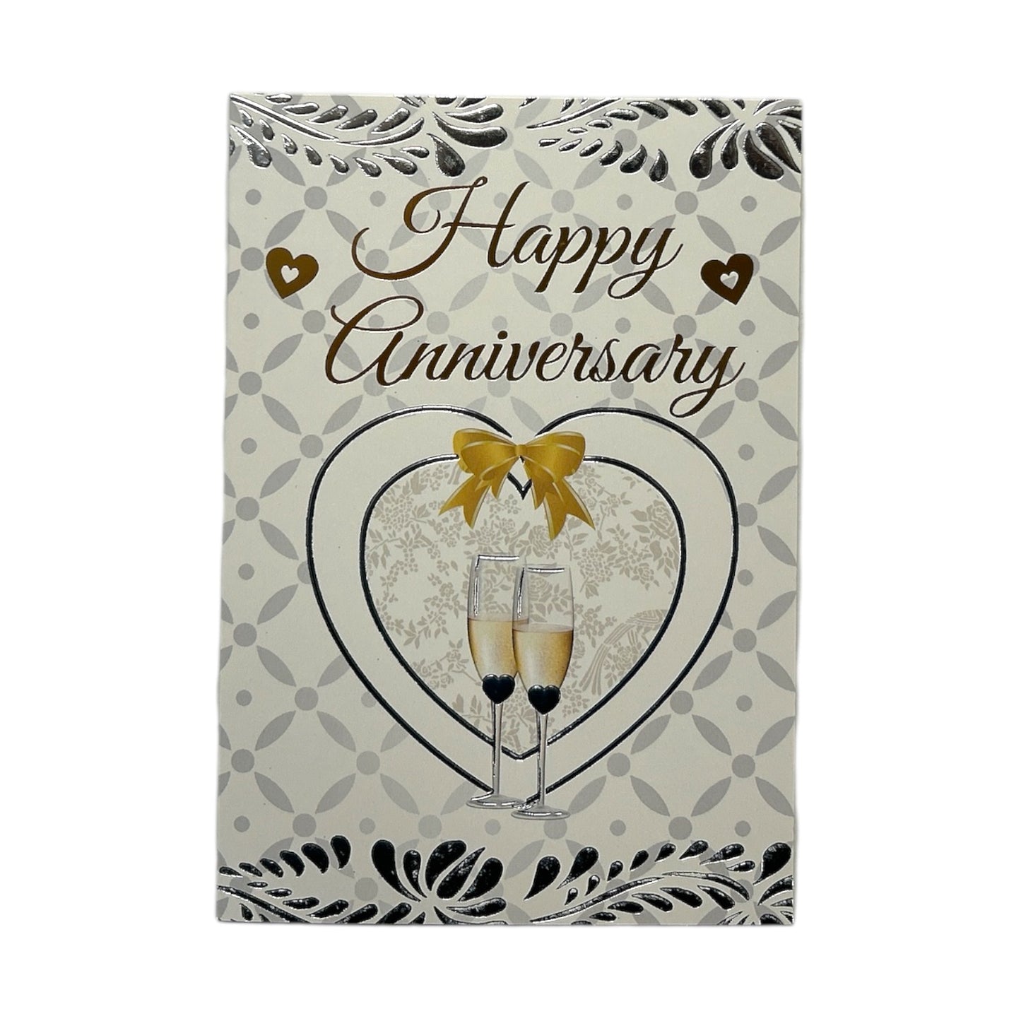 Traditional Champagne Glass Design Anniversary Card