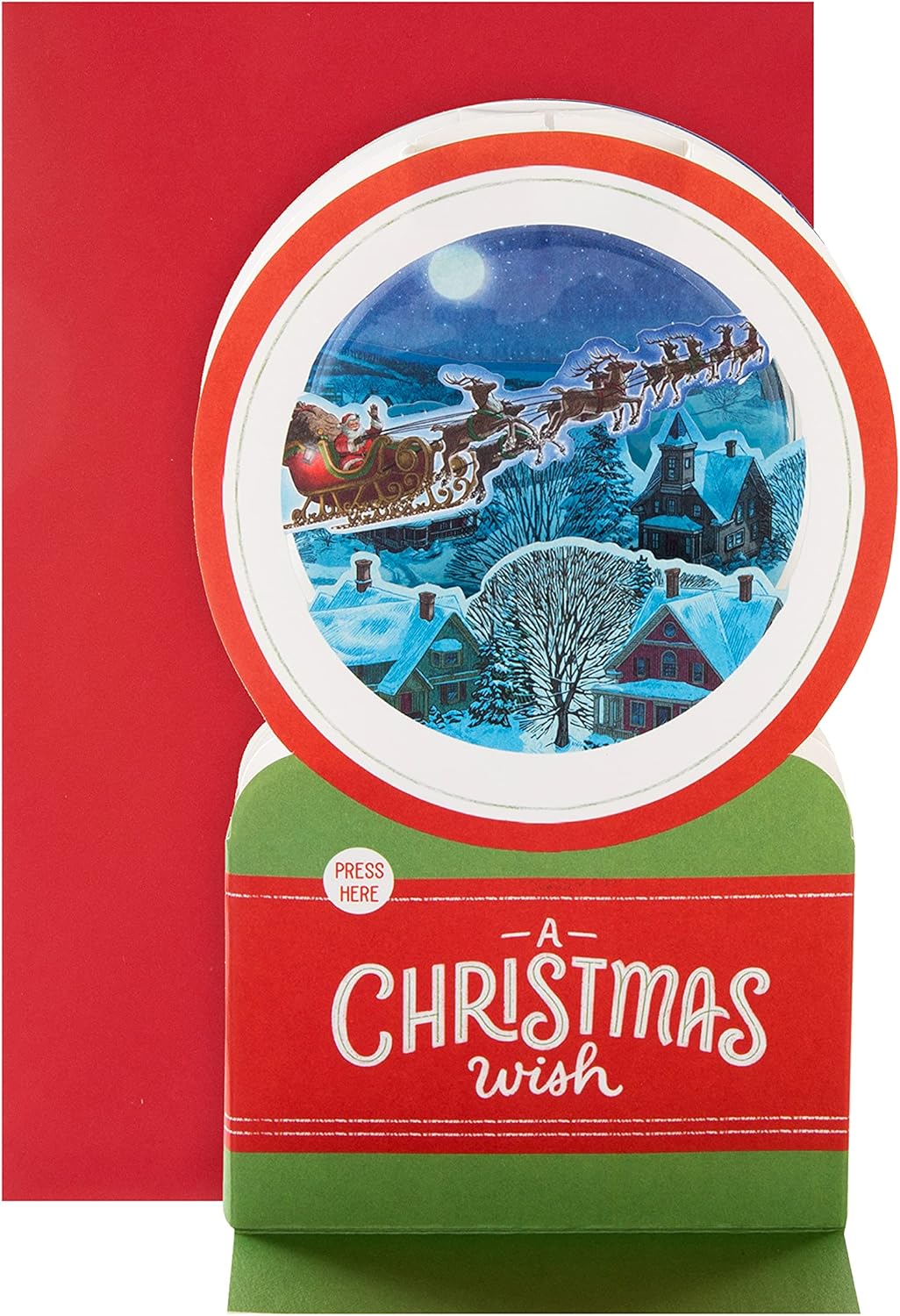 Contemporary Musical 3D Pop Up Santa and Sleigh Design Christmas Card