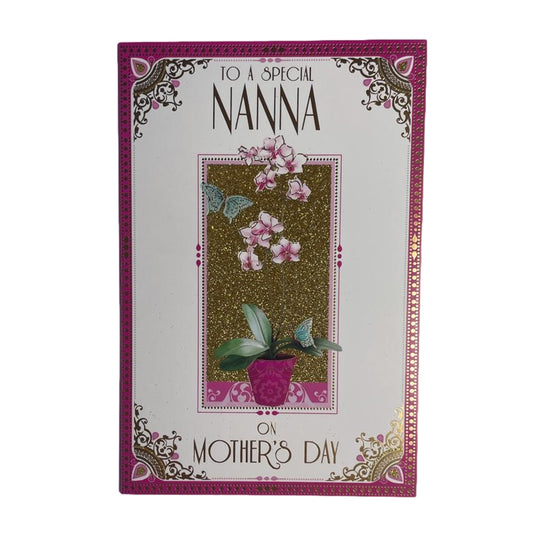 To A Special Nanna Glitter Finished Flower Pot Design Mother's Day Card