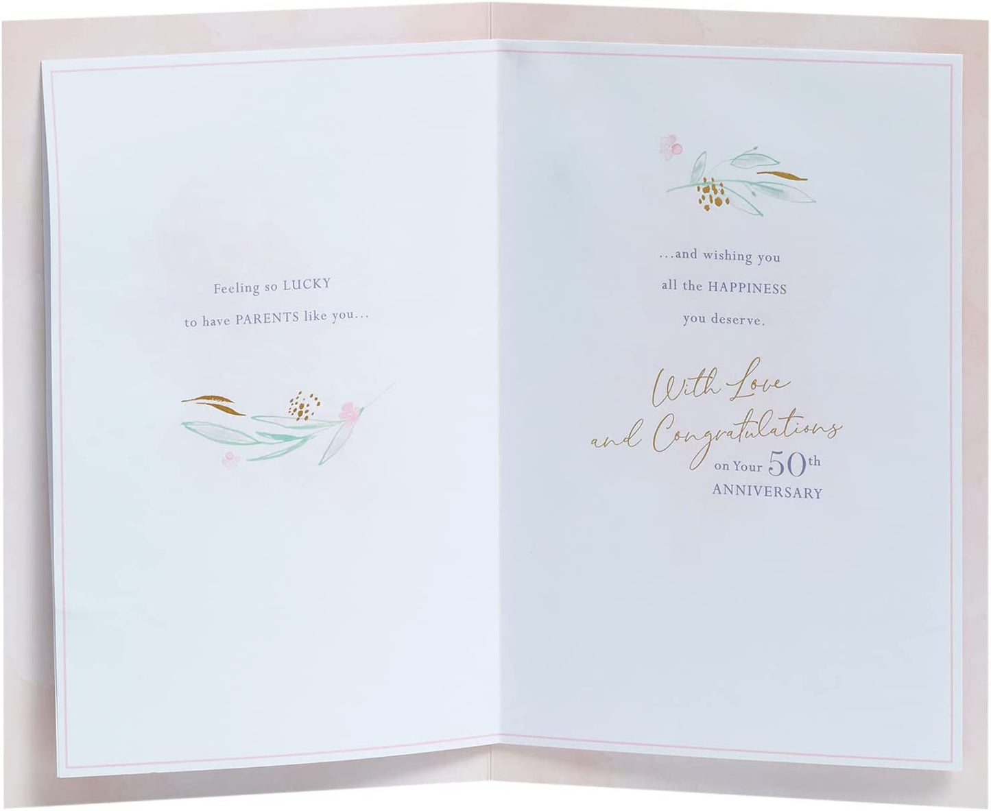 On Your 50th Golden Anniversary Large Exquisite Card for Mum and Dad