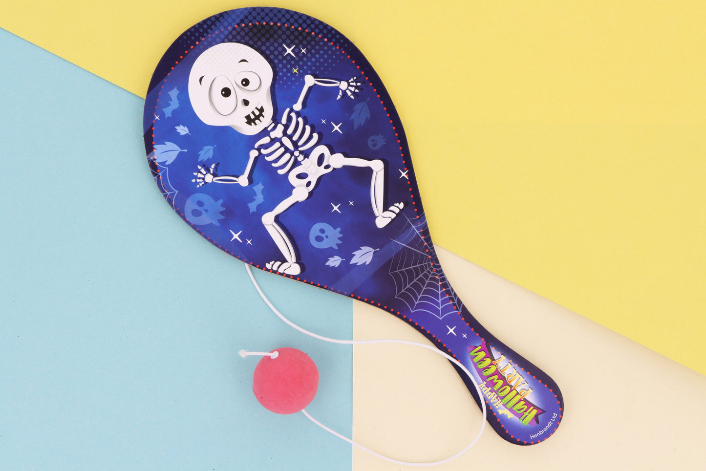 Wooden Halloween Paddle Bat and Ball Game