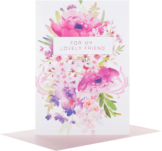 Beautiful Floral Design Lovely Friend Birthday Card 