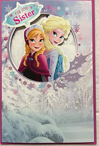 Sister Disney's Frozen Christmas Card For Girls Queen Elsa & Princess Anna