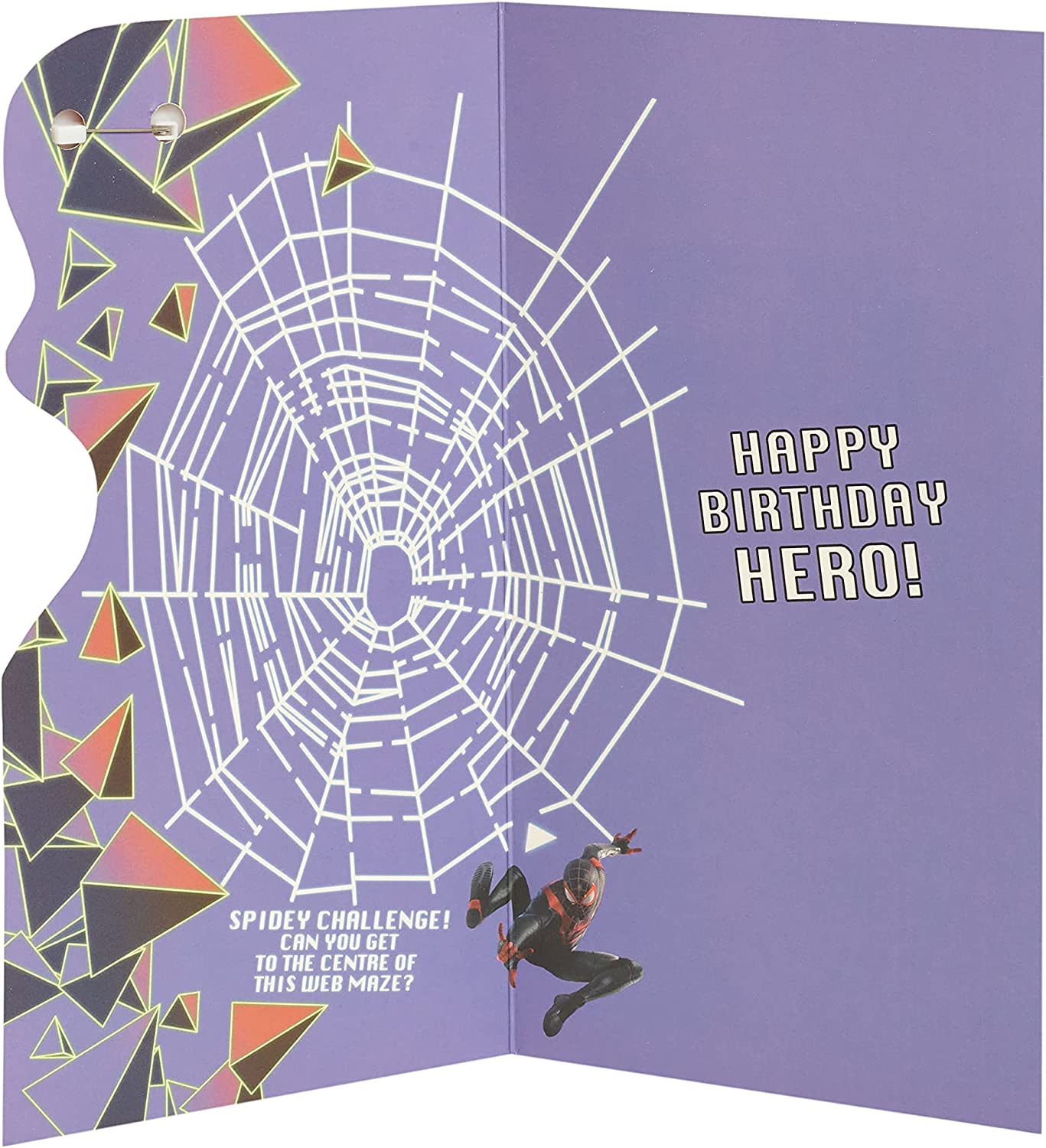 Marvel Spider Man 8th Birthday Card with Badge