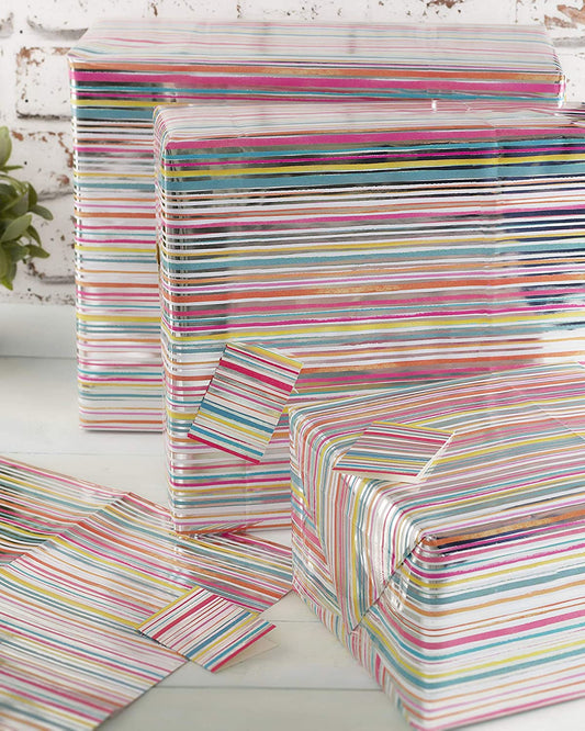 Birthday Wrapping Paper 5 Sheets & 5 Tags Bundle for Kids & Adults for Birthdays 