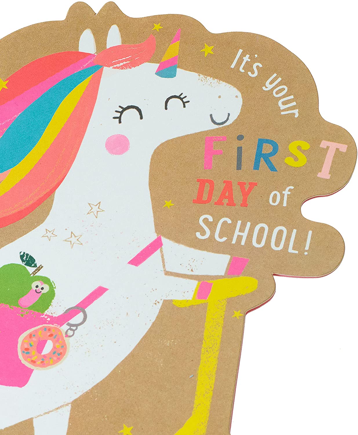 First Day Of School Card For Girl Unicorn Good Luck Congatulation 