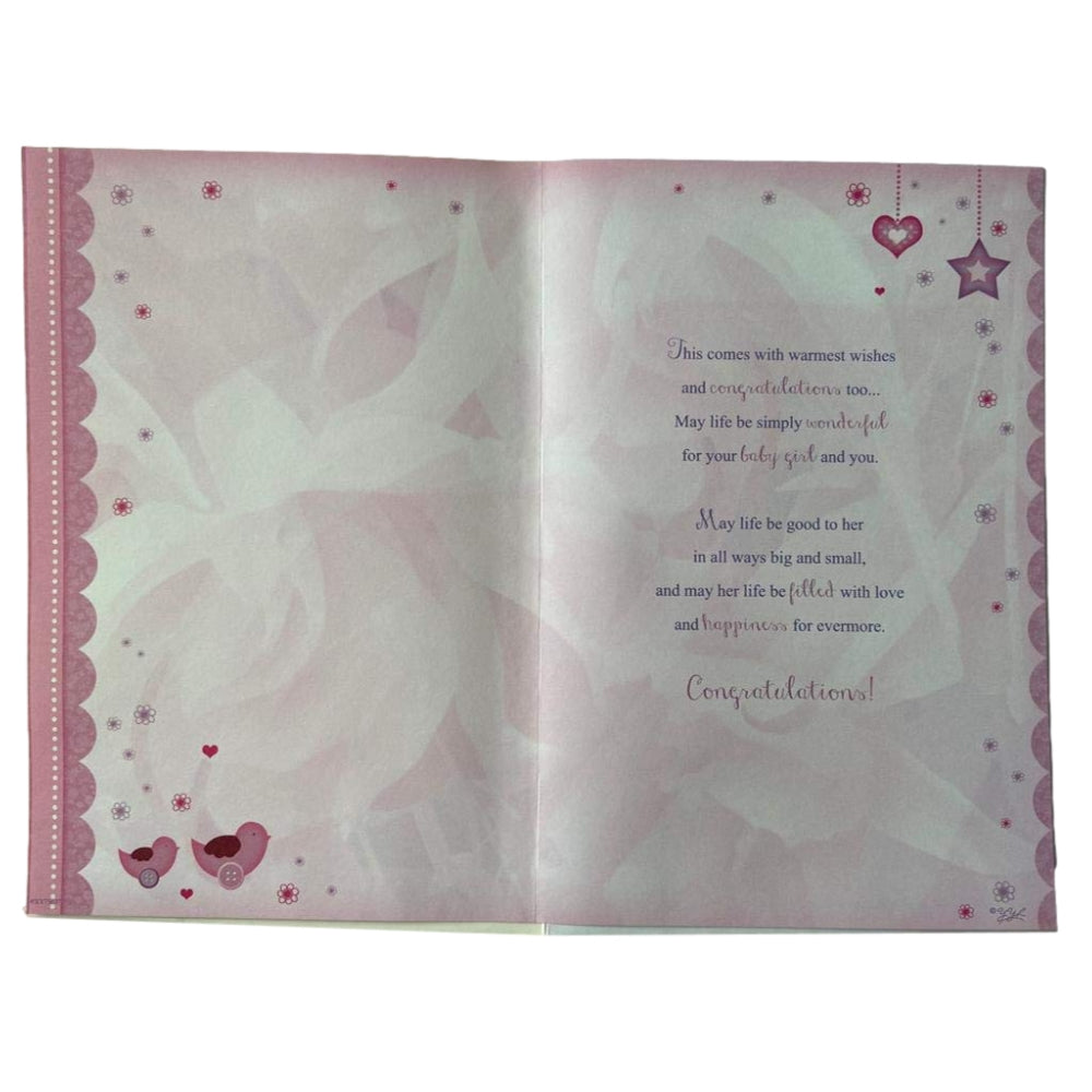 Beautiful Pink Pastel On the Birth of Your Baby Girl Greeting Card