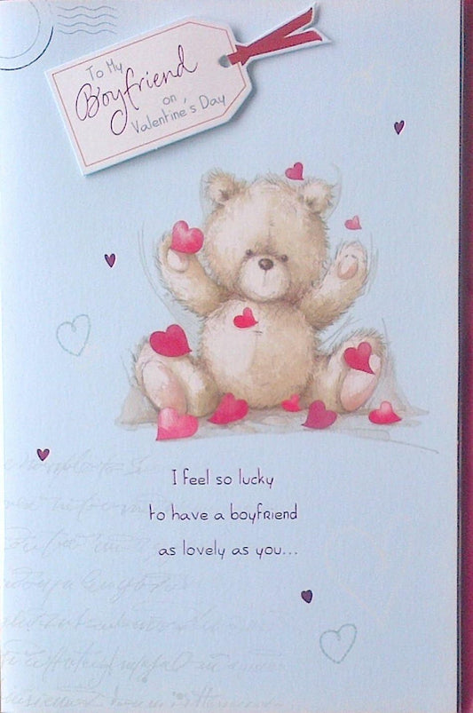 To My Boyfriend Teddy Design Valentine's Day Card